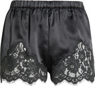 Re/Done Jennie Lace Trim Silk Blend Shorts