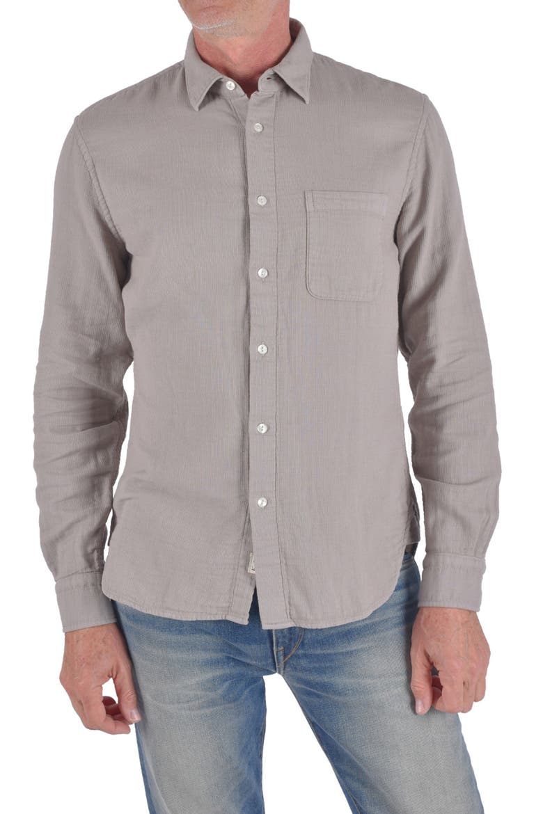 The Ripper Waffle Button-Up Shirt, Main, color, SAND GRAY