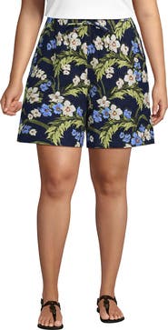 Lands' End Linen High Rise Pull On 7" Shorts