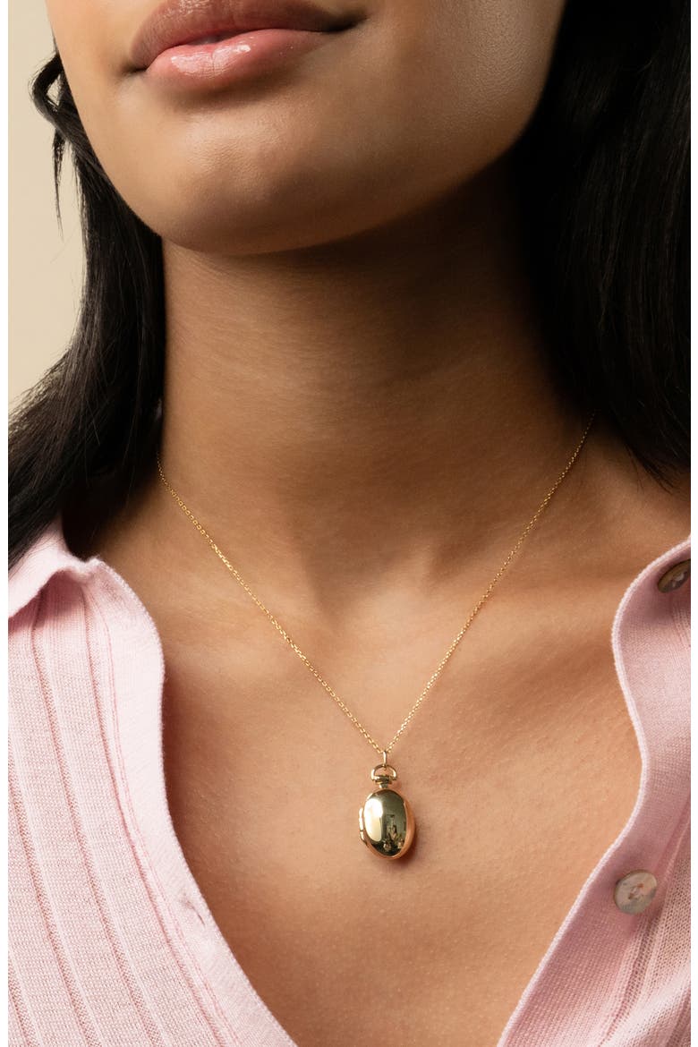 Anna Petite Locket Necklace, Alternate, color, 18K YELLOW GOLD