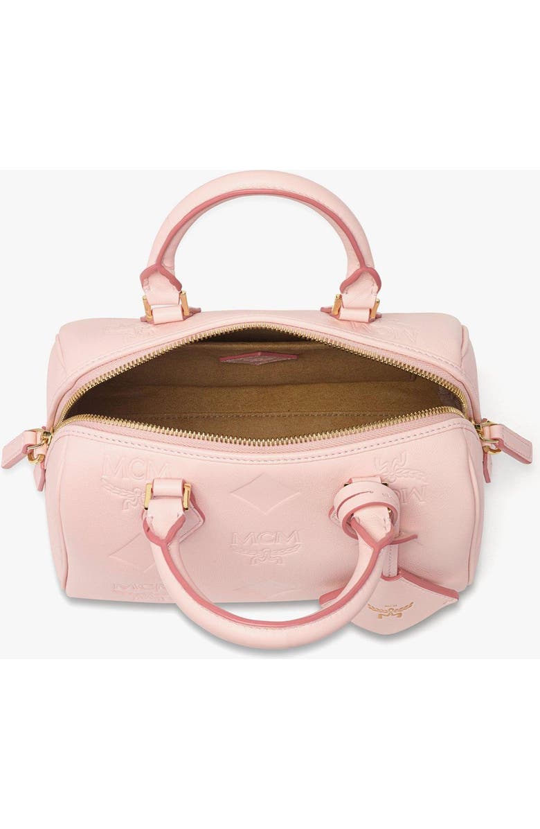 MCM Small Ella Boston Bag in Maxi Monogram Leather, Alternate, color, Lotus Pink