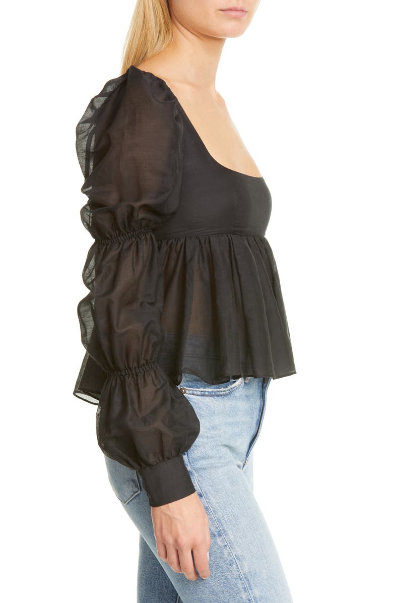 Brock Collection Cinched Puff Sleeve Top, Alternate, color, 