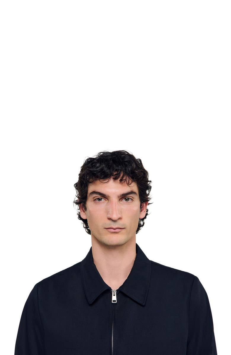 SANDRO Cotton jacket, Alternate, color, Navy Blue