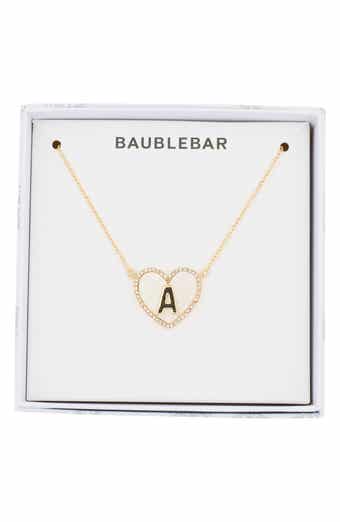 BaubleBar Heart Initial Pendant Necklace