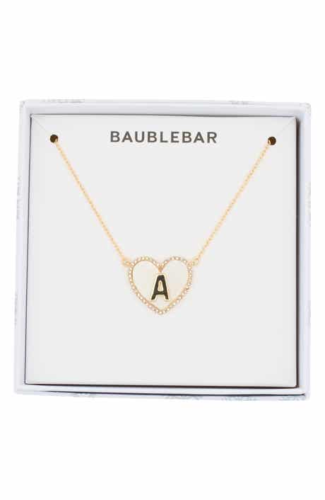 BaubleBar Heart Initial Pendant Necklace