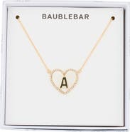 BaubleBar Heart Initial Pendant Necklace