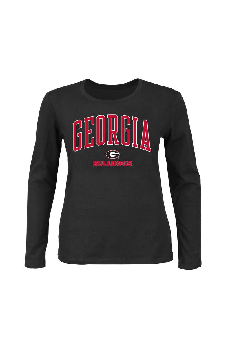 PROFILE Women's Profile Black Georgia Bulldogs Plus Size Arch Over Logo Scoop Neck Long Sleeve T-Shirt, Main, color, Black