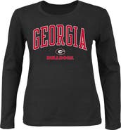 PROFILE Women's Profile Black Georgia Bulldogs Plus Size Arch Over Logo Scoop Neck Long Sleeve T-Shirt