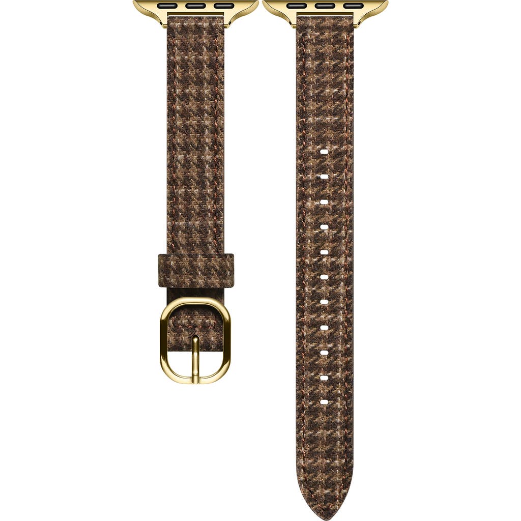 Posh Tech Carmen Tartan Fabric & Leather Apple Watch® Watchband in Carmel at Nordstrom