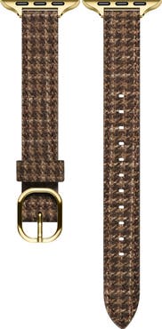 Posh Tech Carmen Tartan Fabric & Leather Apple Watch® Watchband