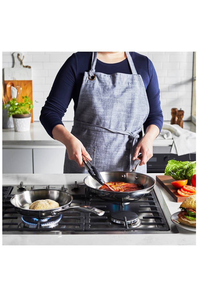Clad H3 Two-Piece Stainless Steel Frying Pan Set, Alternate, color, SILVER
