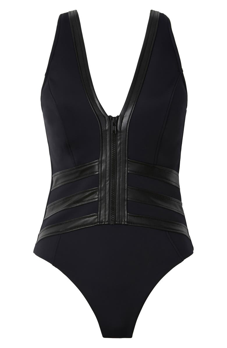 Magicsuit<sup>®</sup> Moto Chic Sean One-Piece Swimsuit, Alternate, color, Black