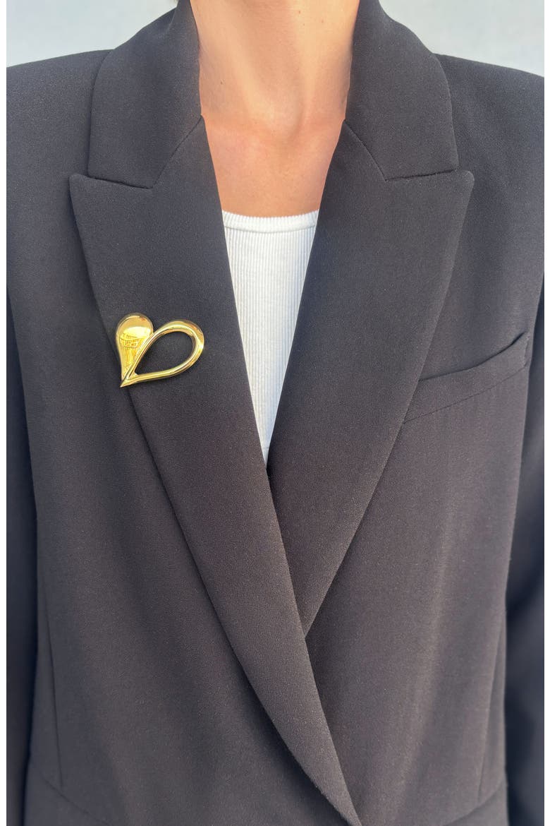 Heart Pin, Alternate, color, GOLD