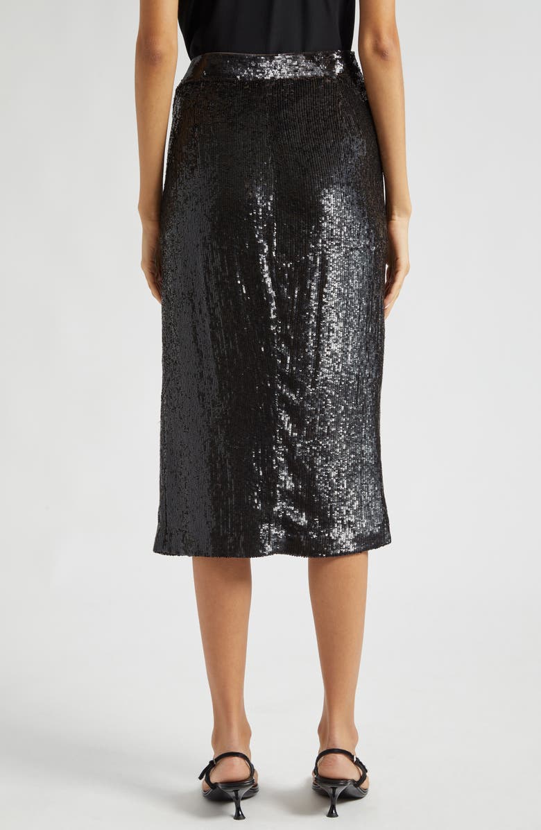 TWP Lover Sequin Vent Skirt, Alternate, color, Espresso
