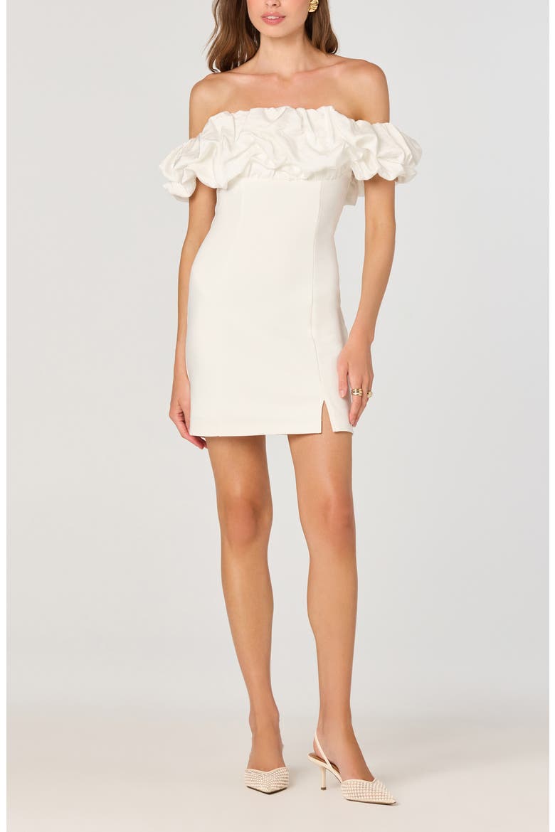 Off-the-Shoulder Minidress, Alternate, color, WHITE