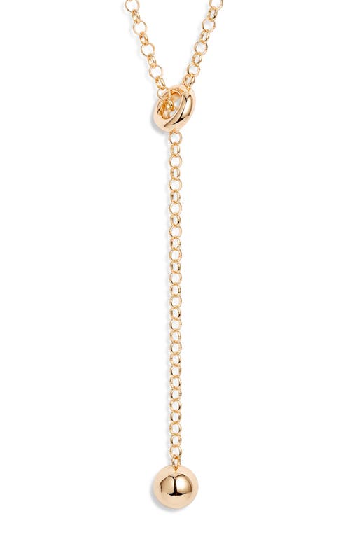 Open Edit Orb Drop Lariat Necklace In Gold