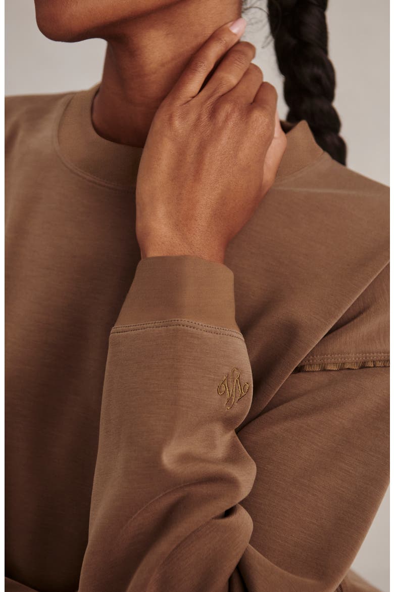Coralie Crewneck Sweatshirt, Alternate, color, TEAK OLIVE