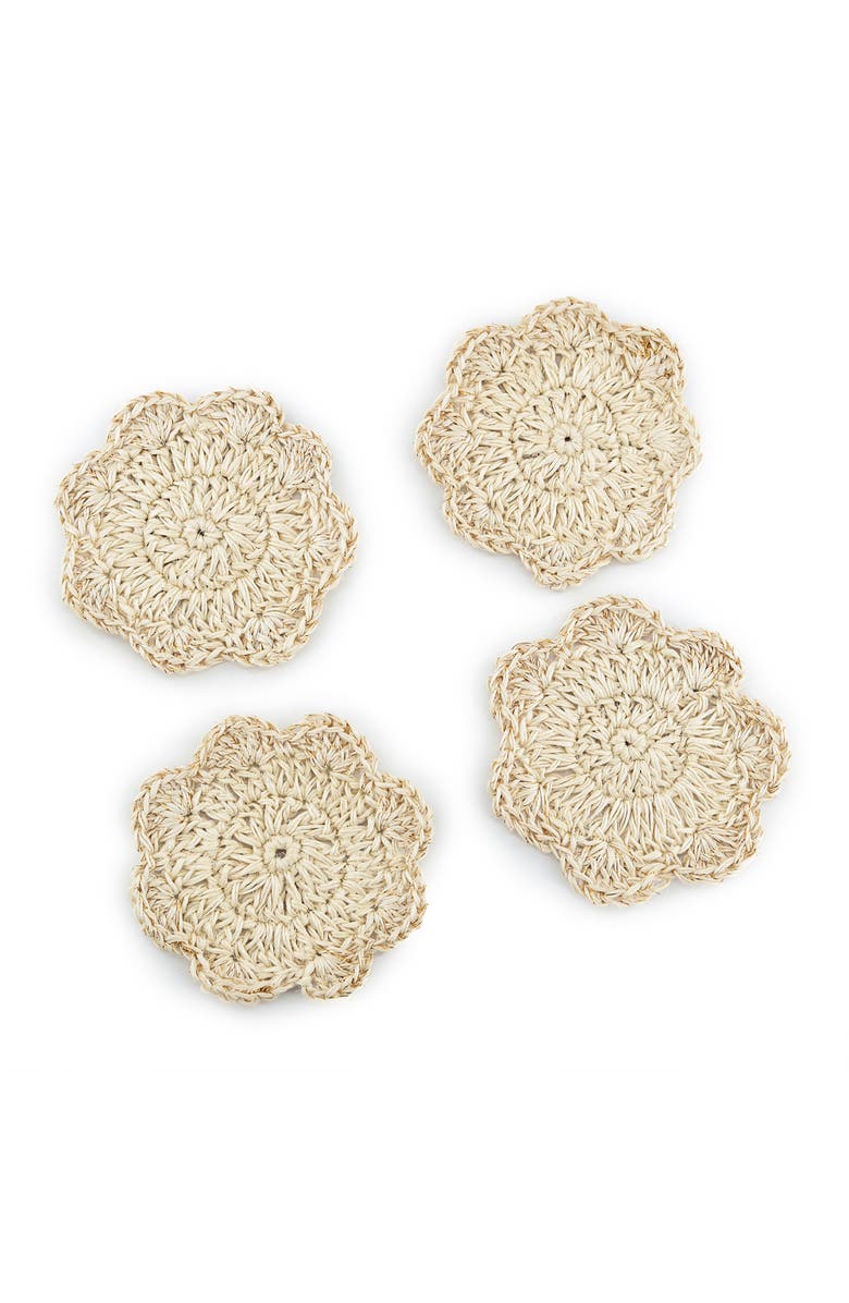 Tallo de Olivo Hand Crocheted Coasters - Verbena  - Set of 4, Main, color, Natural