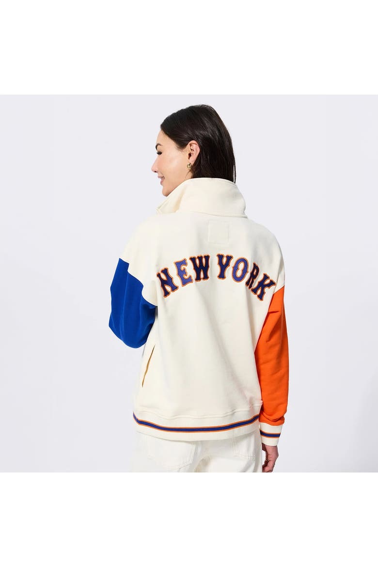 Women's Terez Cream New York Mets Reserve Quarter-Zip Pullover, Alternate, color, Cream