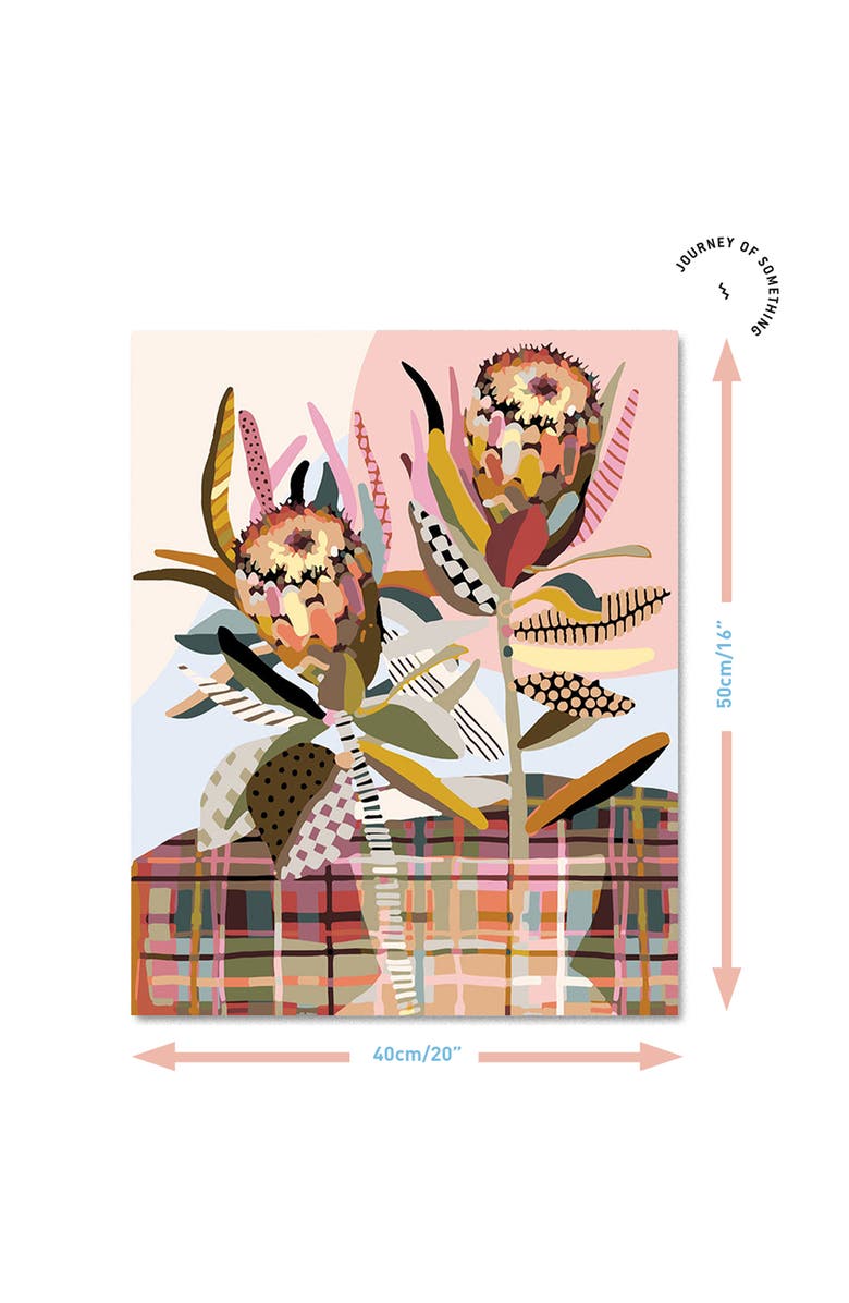 Journey of Something Paint By Numbers, Two Proteas, DIY Painting Craft Kit, Alternate, color, Multicolored