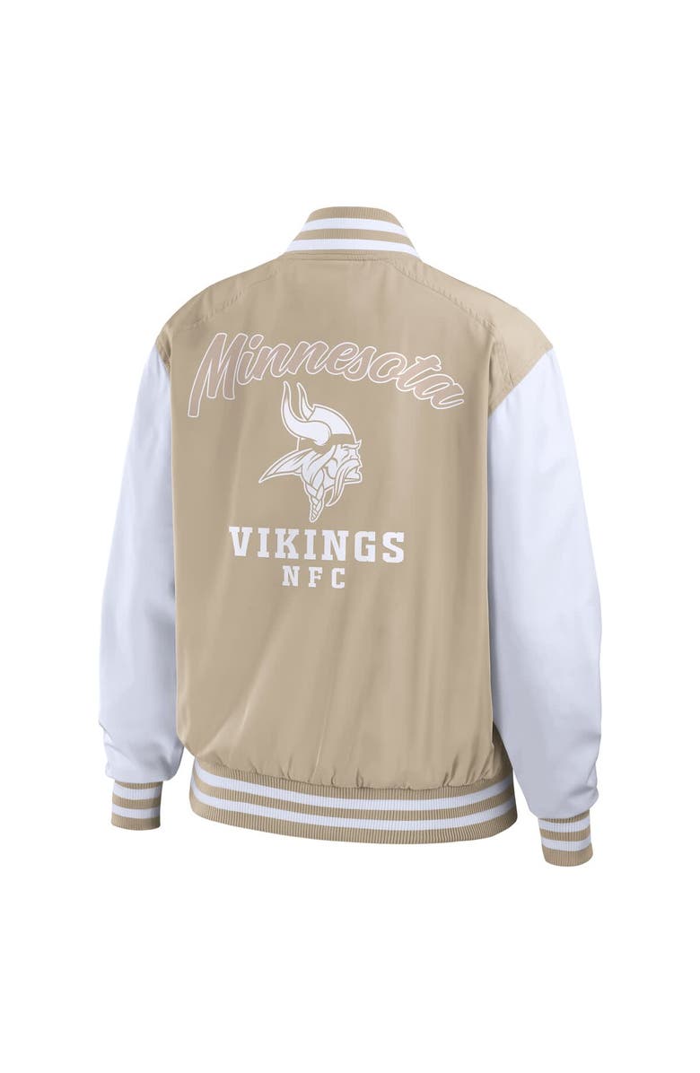 WEAR by Erin Andrews Women's WEAR by Erin Andrews Tan Minnesota Vikings Tonal Full-Zip Bomber Jacket, Alternate, color, Tan
