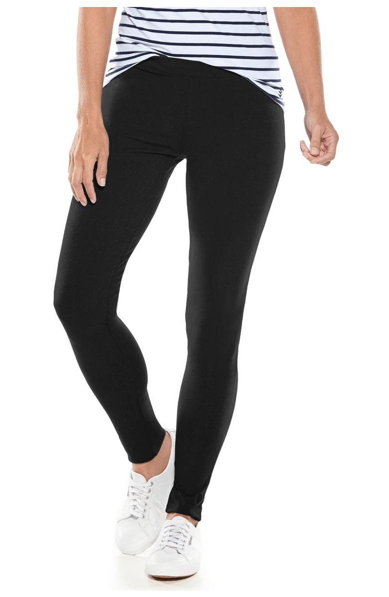 Coolibar Women's Summer Leggings - UPF 50+ Sun Protection - Monterey, Alternate, color, Black