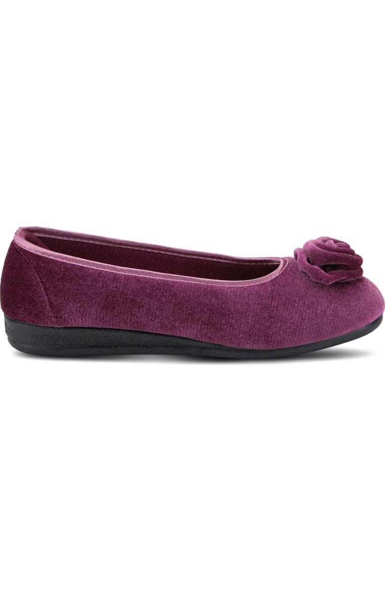 Flexus by Spring Step Roseloud Velvet Slipper, Alternate, color, Purple