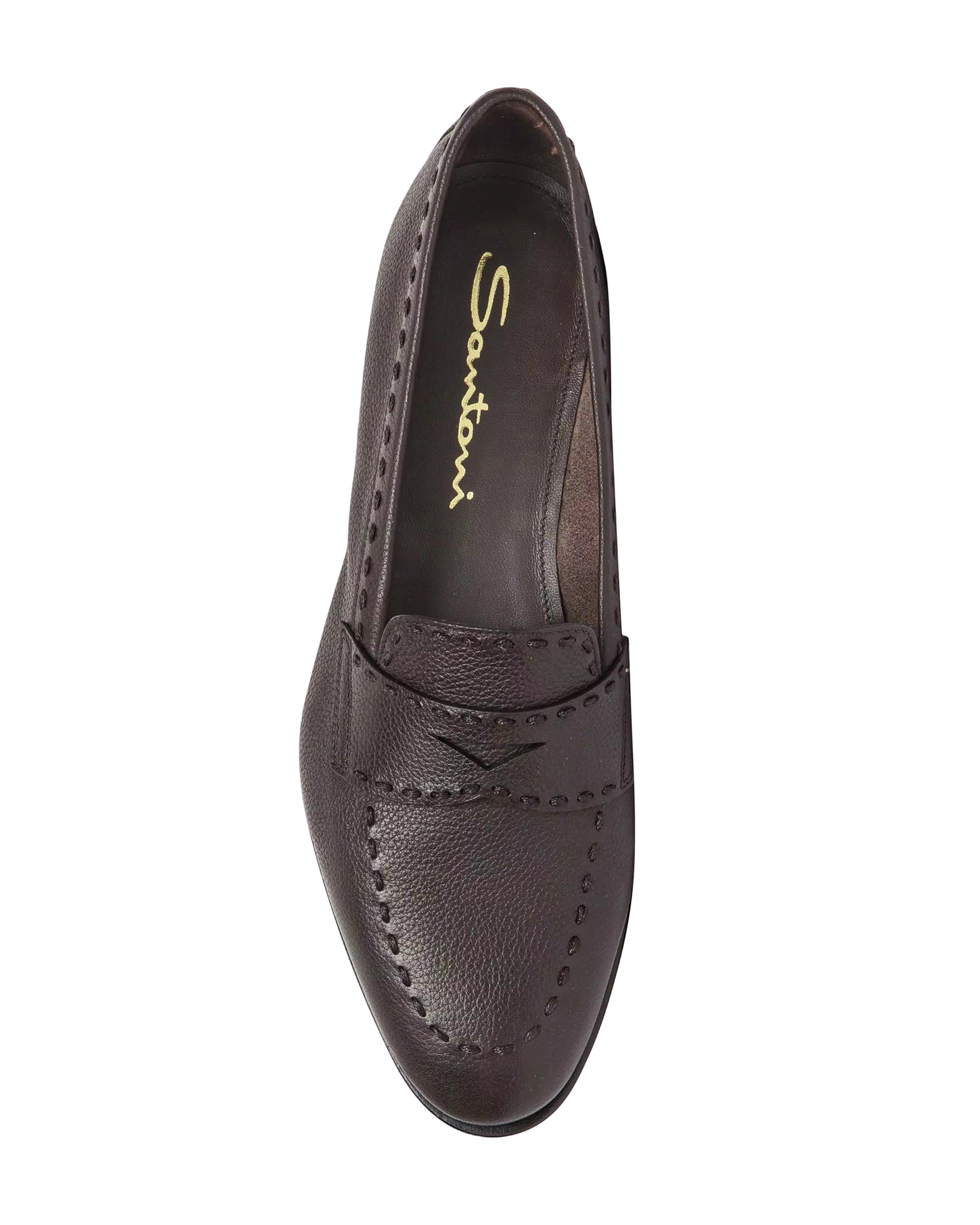 Women's Leather Penny Loafer, Alternate, color, Dark Brown