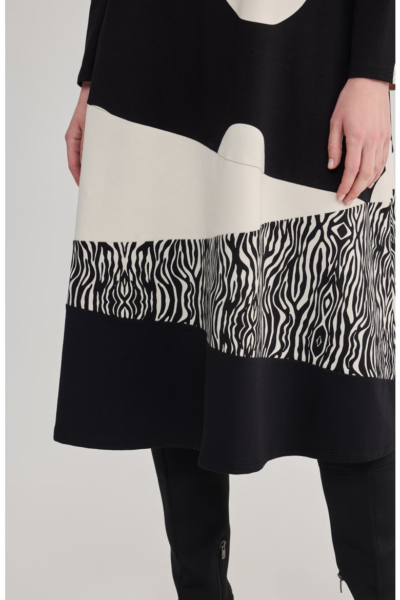 Giulia Mixed Printed Jersey Dress, Alternate, color, Black