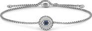 David Yurman Cable Collectibles Evil Eye Bracelet in Sterling Silver with Light Blue Sapphires, Black Diamonds and Diamonds, 11mm