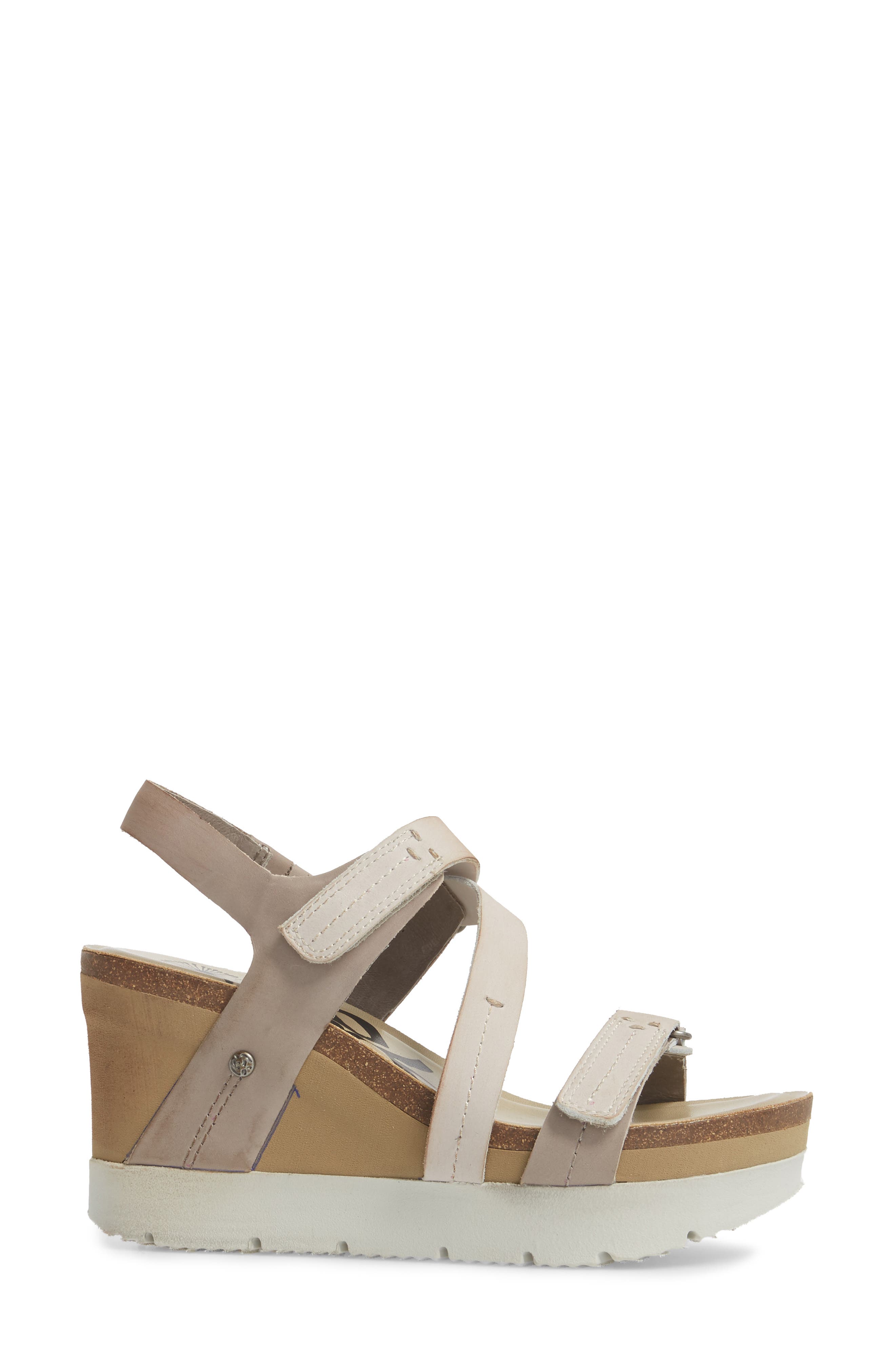 Wavey Wedge Sandal, Alternate, color, CACAO LEATHER