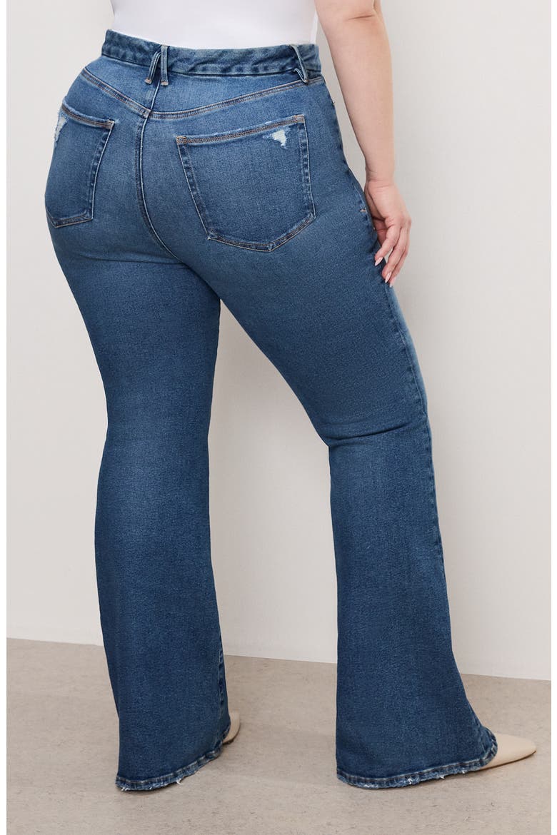 Good Legs High Waist Ripped Flare Leg Jeans, Alternate, color, INDIGO745