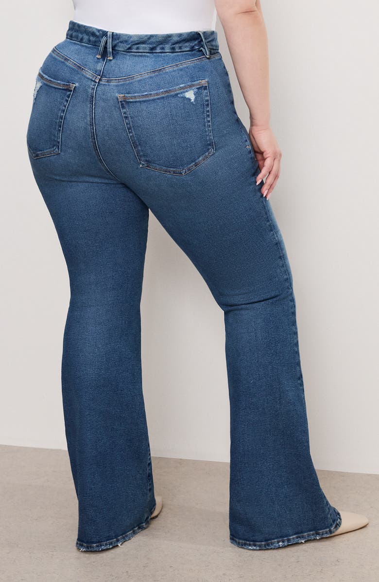 Good American Good Legs High Waist Ripped Flare Leg Jeans, Alternate, color, 