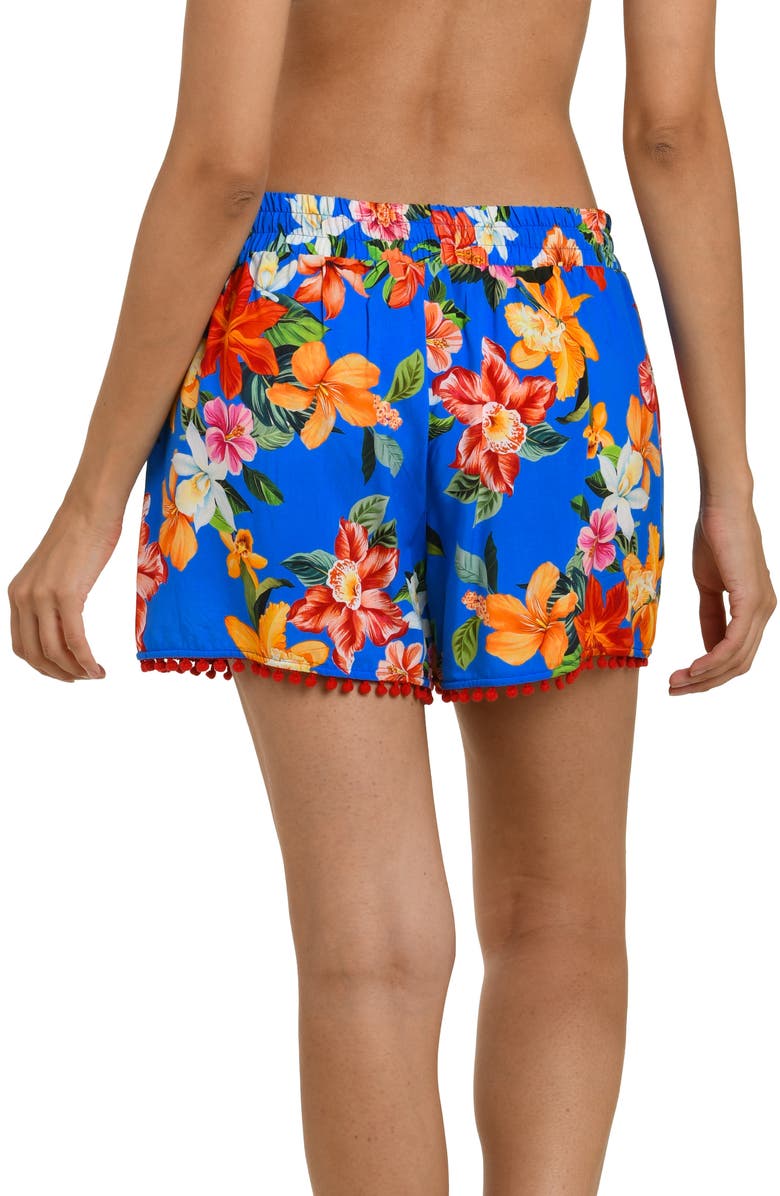 La Blanca Modern Cover-Up Beach Shorts, Alternate, color, Blue Multi