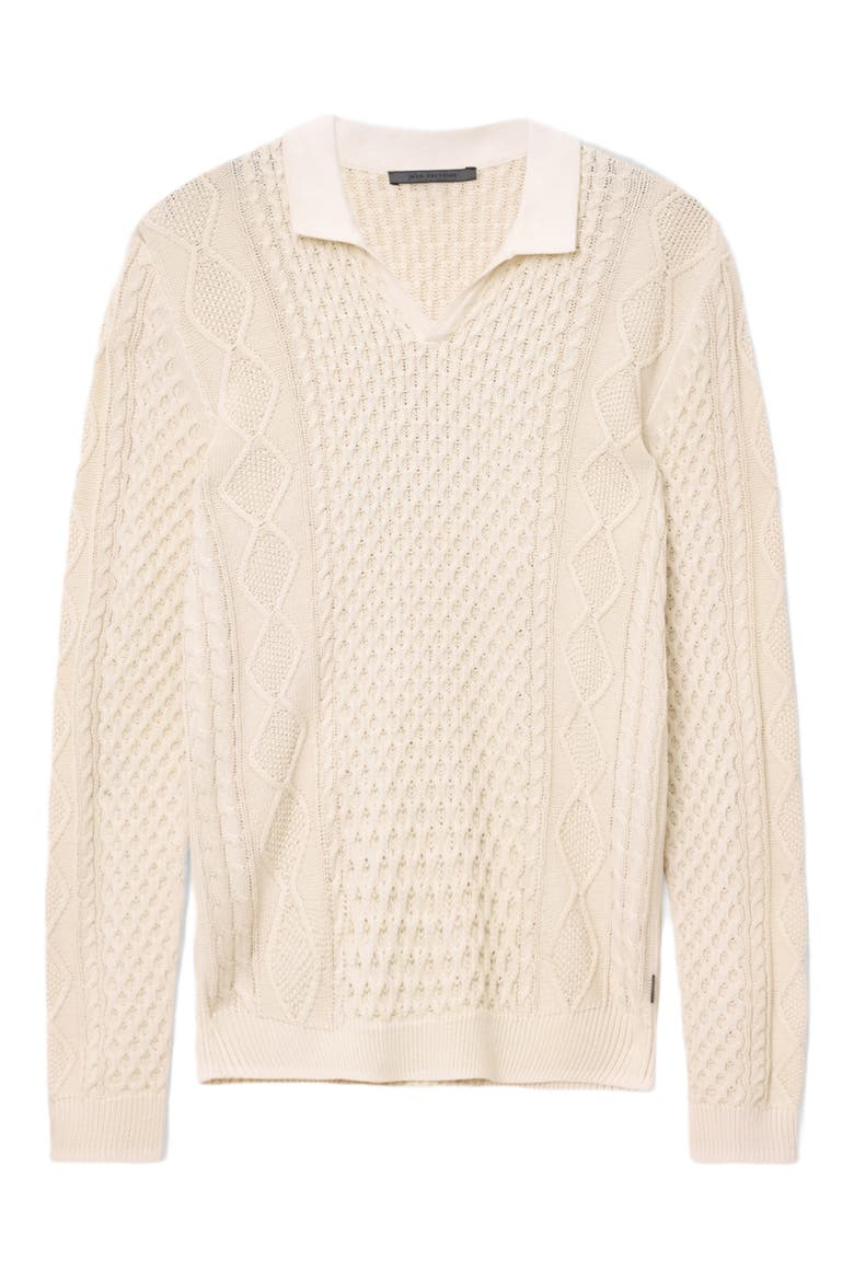 Haynes Organic Cotton Johnny Collar Sweater, Alternate, color, ECRU
