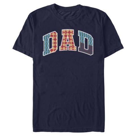 Men's Mickey & Friends Dad Colorful Patchwork  Graphic T-Shirt