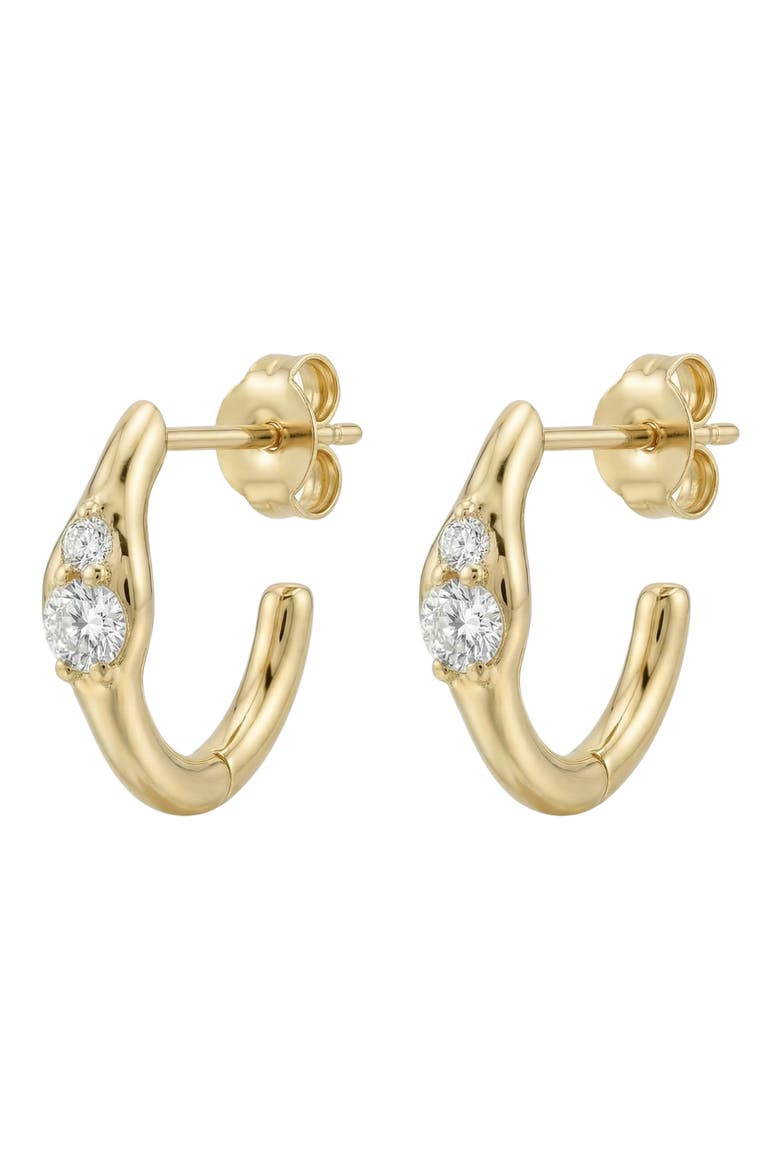 Cubic Zirconia Hoop Earrings, Main, color, GOLD