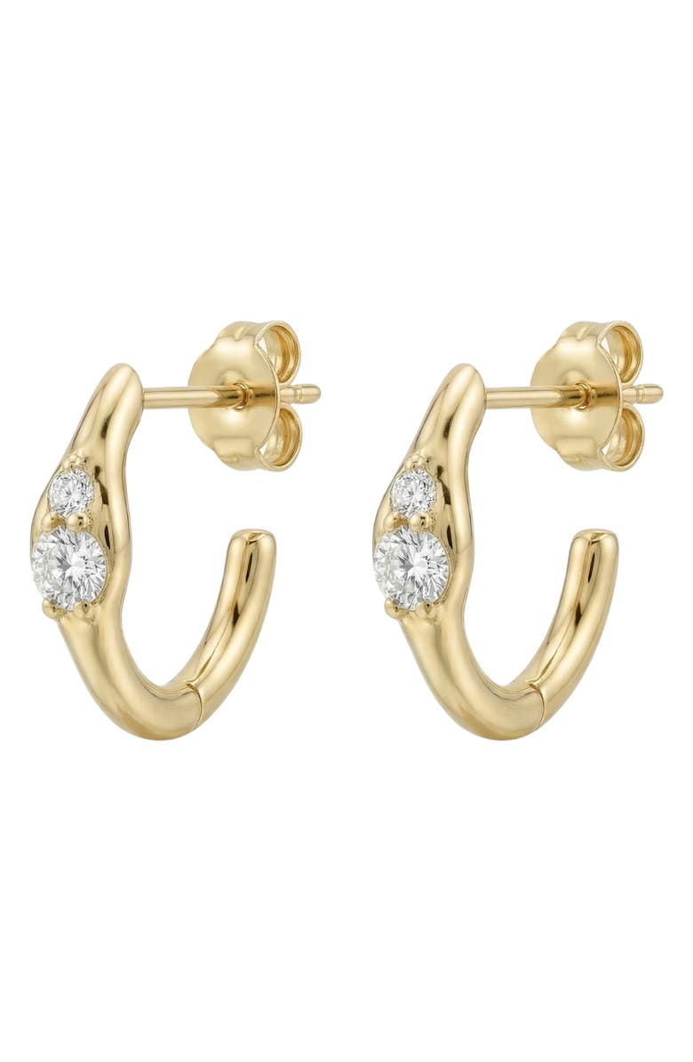 ARGENTO VIVO Cubic Zirconia Hoop Earrings, Main, color, Gold