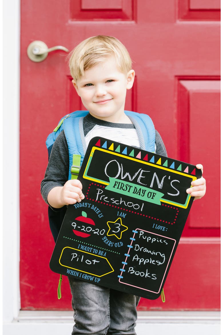 First Day Of School Chalkboard, Alternate, color, NO COLOR