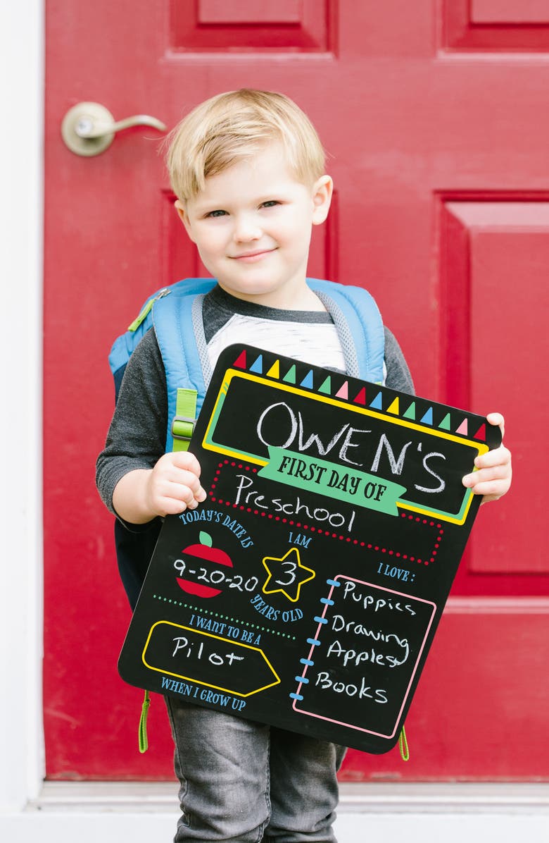 Pearhead First Day Of School Chalkboard, Alternate, color, 