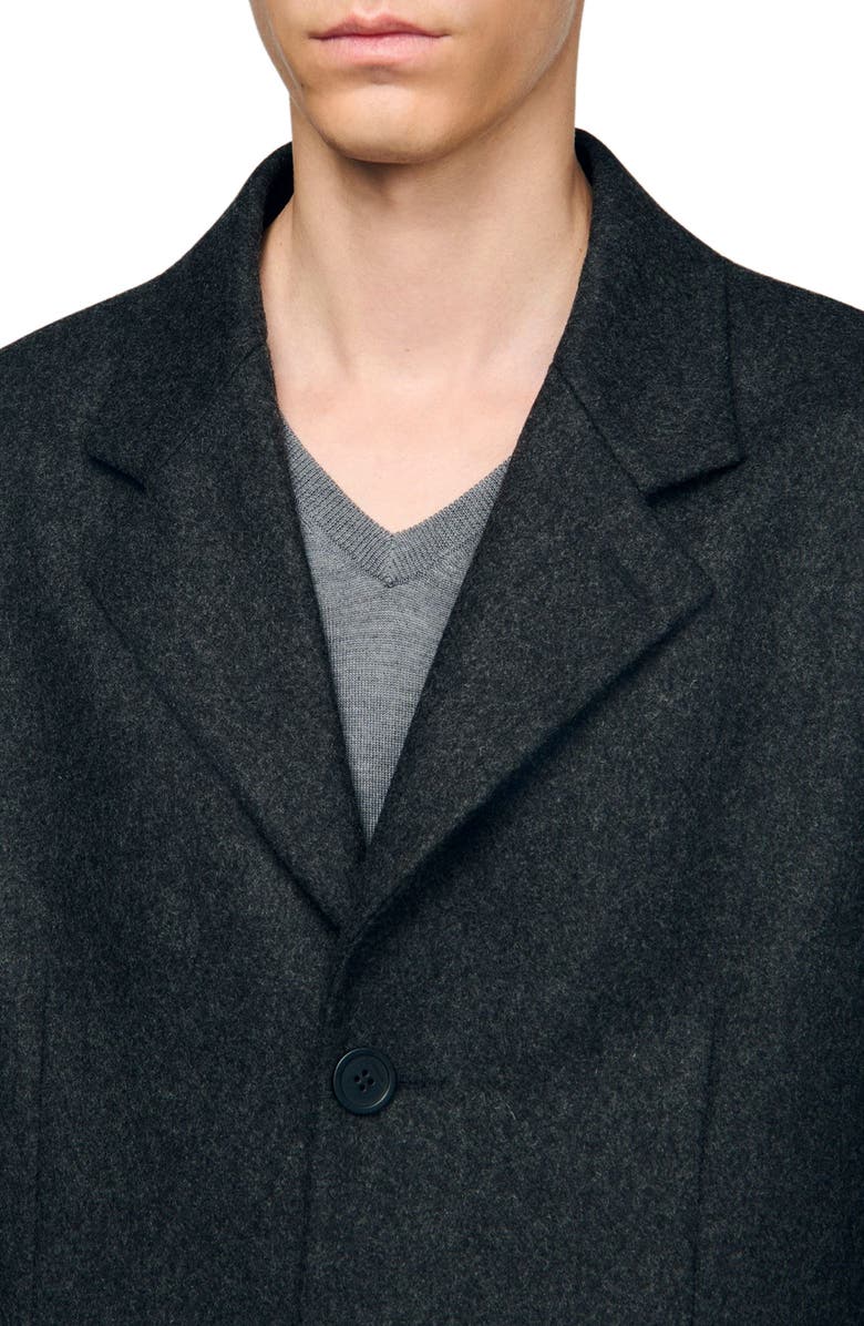 SANDRO Wool broadcloth coat, Alternate, color, 
