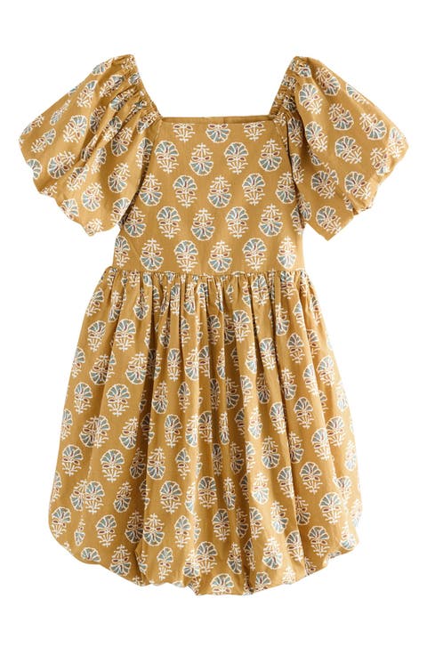 Kids' Floral Cotton Bubble Hem Cutout Dress (Little Kid & Big Kid)