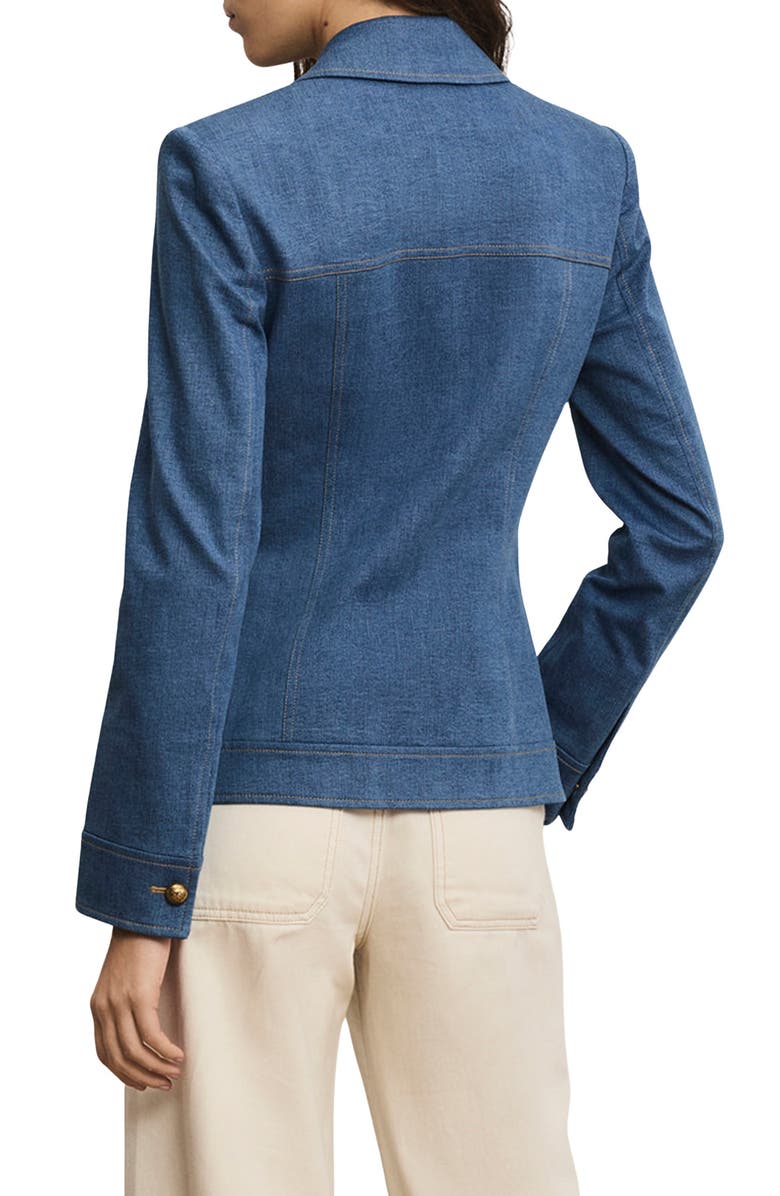 Veronica Beard Randy Denim Dickey Jacket, Alternate, color, Cosmo