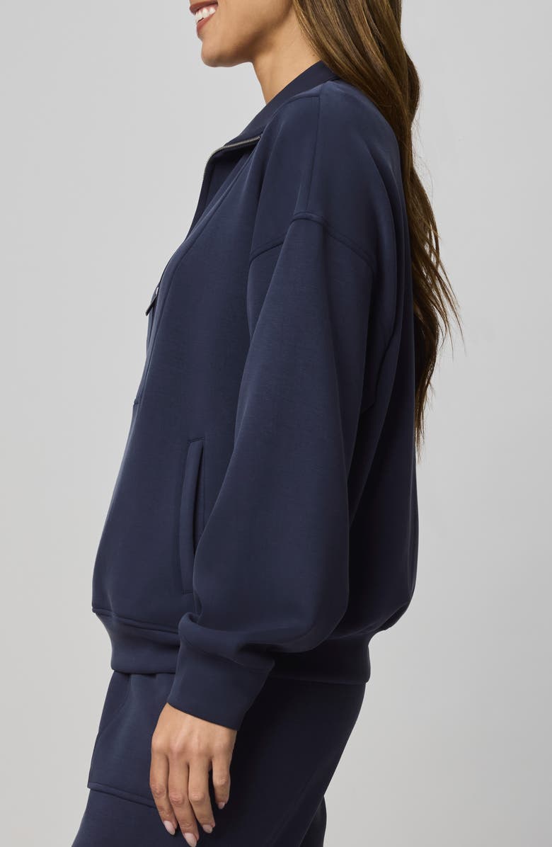 Splendid ScubaSoft Quarter Zip Sweater, Alternate, color, Navy Blue