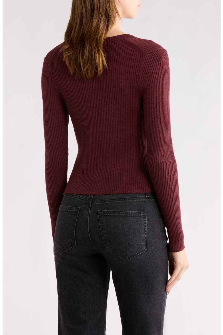 Lima Organic Cotton Blend Cardigan, Alternate, color, OXBLOOD