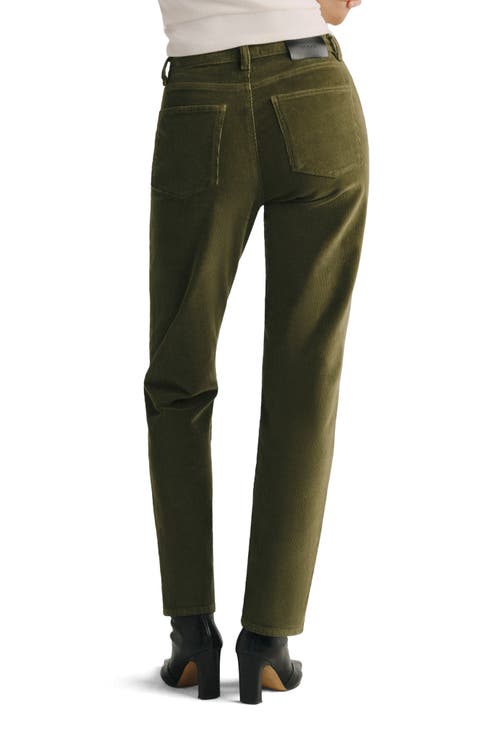 Cate High Waist Straight Leg Corduroy Pants