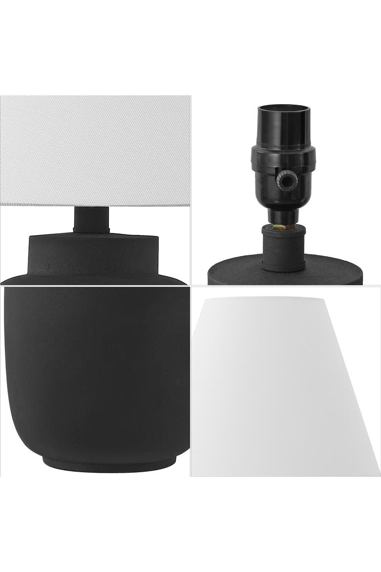 Elinore 24.5" Minimalist Scandinavian Resin/Iron Ginger Jar LED Table Lamp, Alternate, color, Matte Black