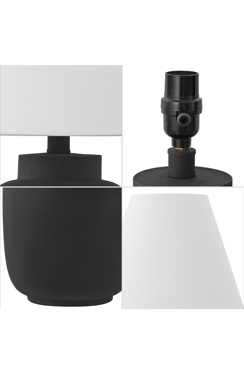 JONATHAN Y Elinore 24.5" Minimalist Scandinavian Resin/Iron Ginger Jar LED Table Lamp, Alternate, color, Matte Black