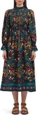 Celina Moon Aurnia Floral Long Sleeve Midi Dress