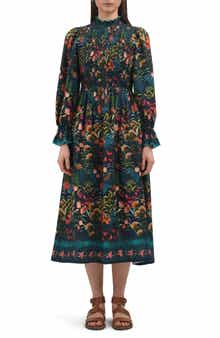 Celina Moon Aurnia Floral Long Sleeve Midi Dress